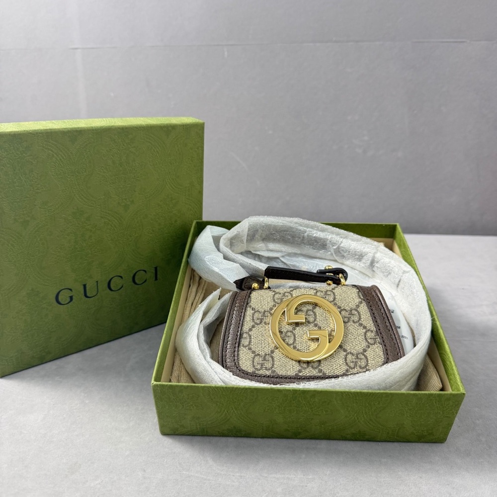 Gucci Beige GG Canvas Mini Bag with Gold Hardware